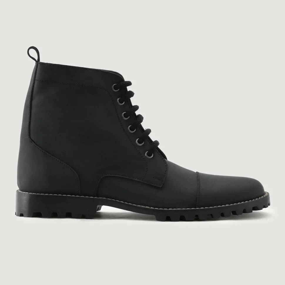 Knight Derby Black Matte Nubuck Leather Boots - TerraGrip