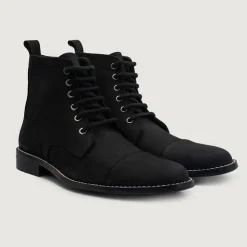 Knight Derby Black Nubuck Leather Boots