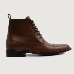 Knight Derby Brown Leather Boots