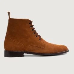 Knight Derby Brown Suede Leather Boots
