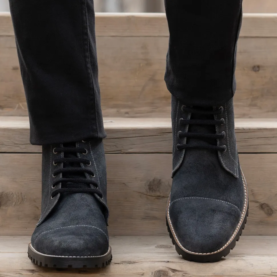 Knight Derby Grey Suede Leather Boots - TerraGrip
