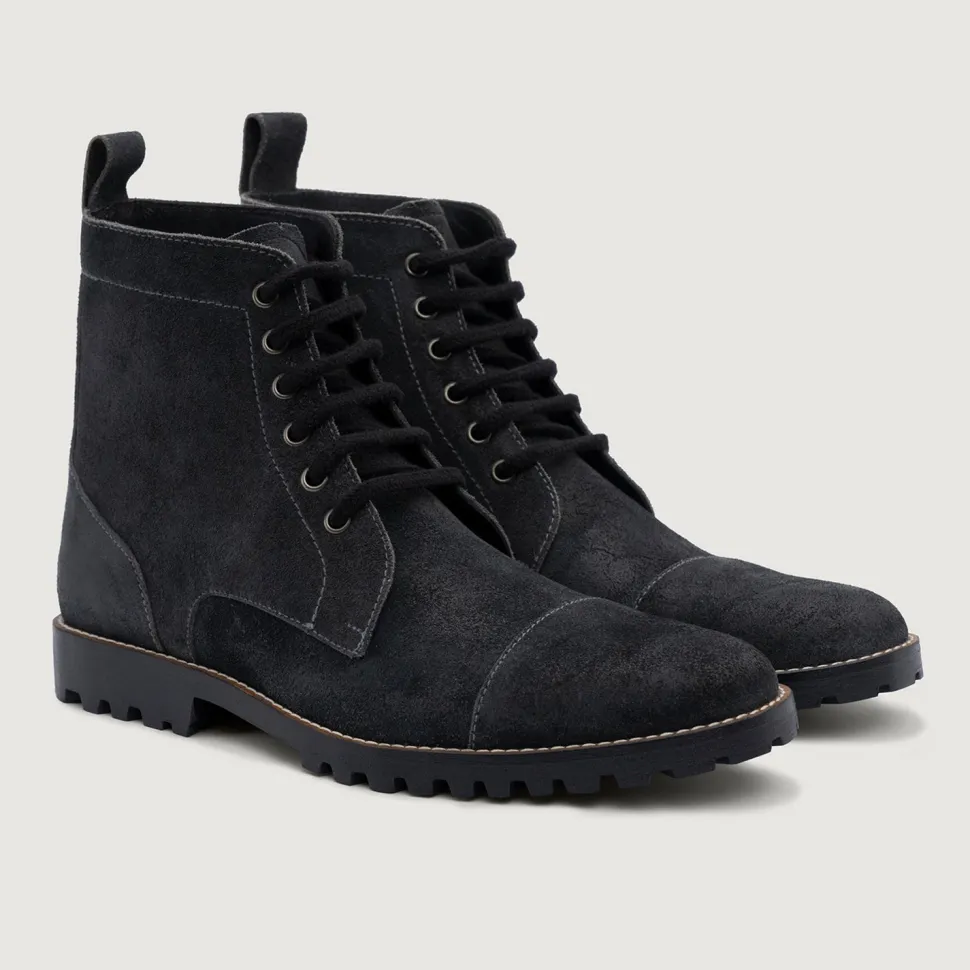 Knight Derby Grey Suede Leather Boots - TerraGrip
