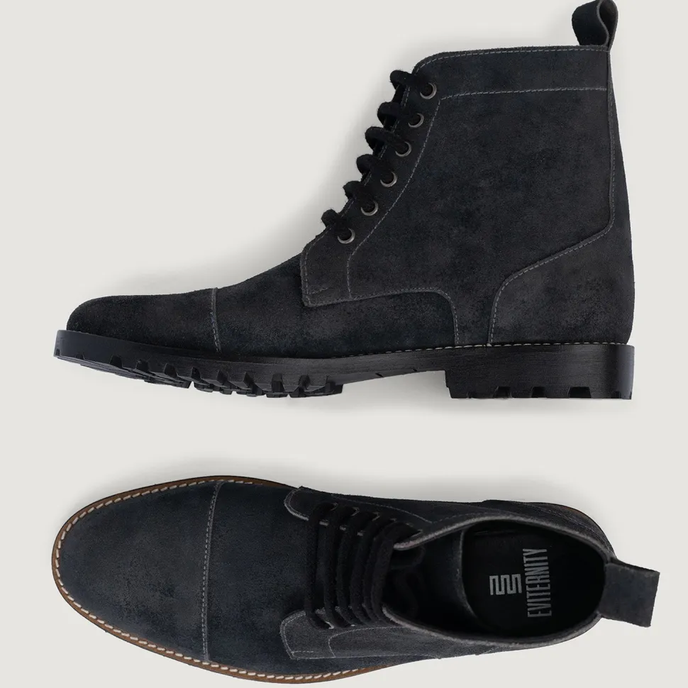 Knight Derby Grey Suede Leather Boots - TerraGrip