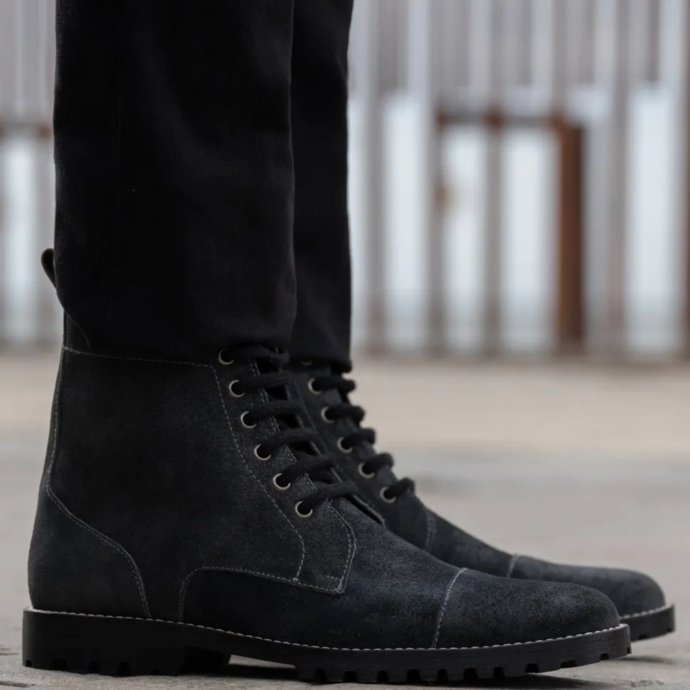 Knight Derby Grey Suede Leather Boots - TerraGrip