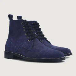 Knight Derby Midnight Blue Suede Leather Boots