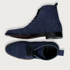 Knight Derby Midnight Blue Suede Leather Boots