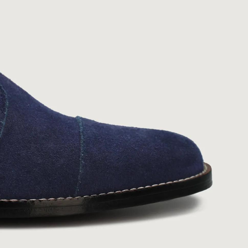Knight Derby Midnight Blue Suede Leather Boots