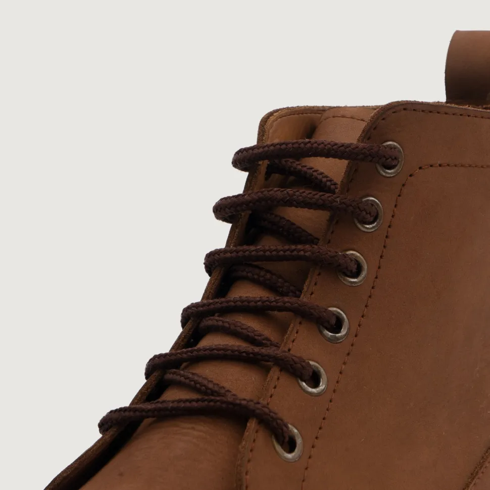 Knight Derby Oil Pull-up Brown Leather Boots