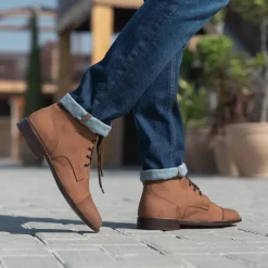 Knight Derby Oil Pull-up Brown Leather Boots