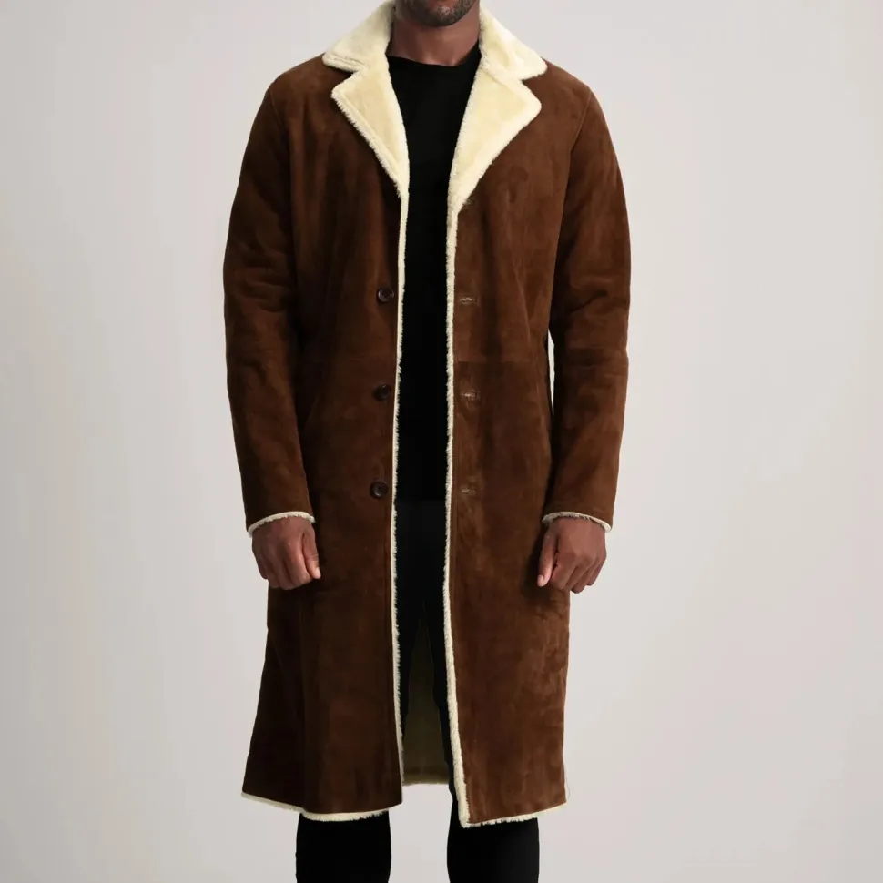 Kolby Brown Suede Shearling Coat