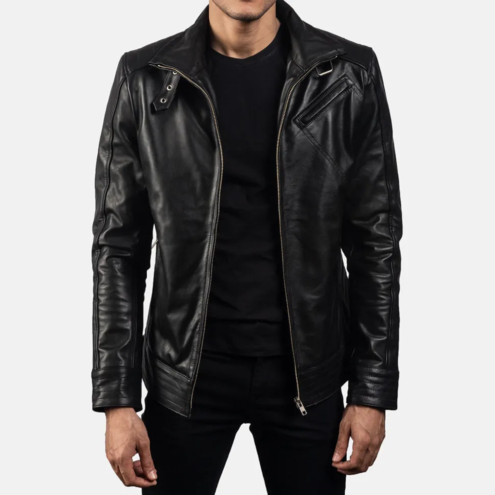 Legacy Black Leather Biker Jacket
