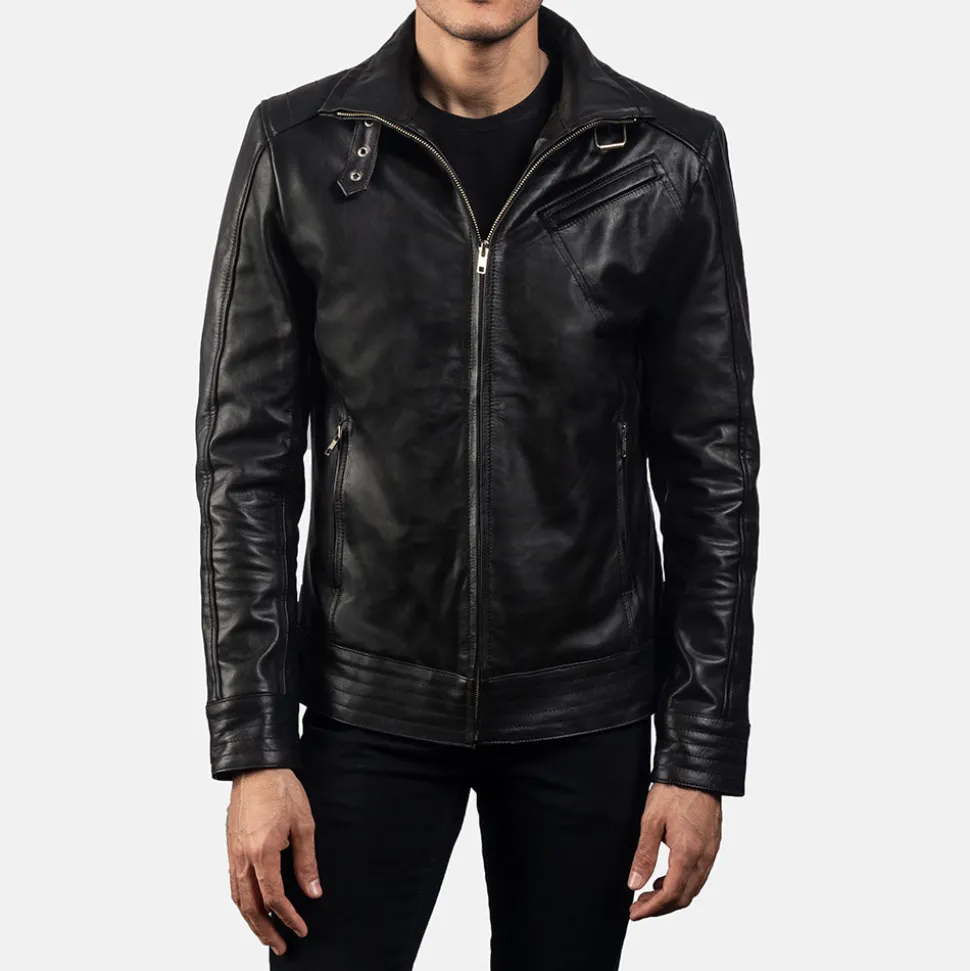 Legacy Black Leather Biker Jacket
