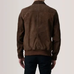Lester Brown Suede Bomber Jacket