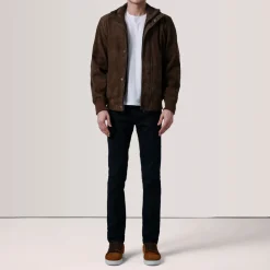 Lester Brown Suede Bomber Jacket