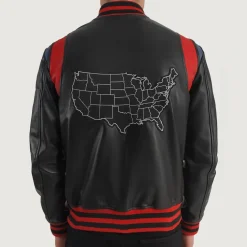 Liberte USA Black Leather Varsity Jacket