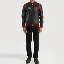 Liberte USA Black Leather Varsity Jacket
