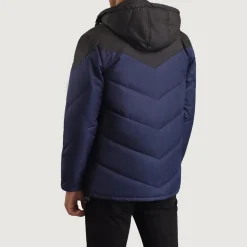 Luka Black & Blue Hooded Puffer Jacket