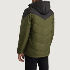 Luka Black & Green Hooded Puffer Jacket