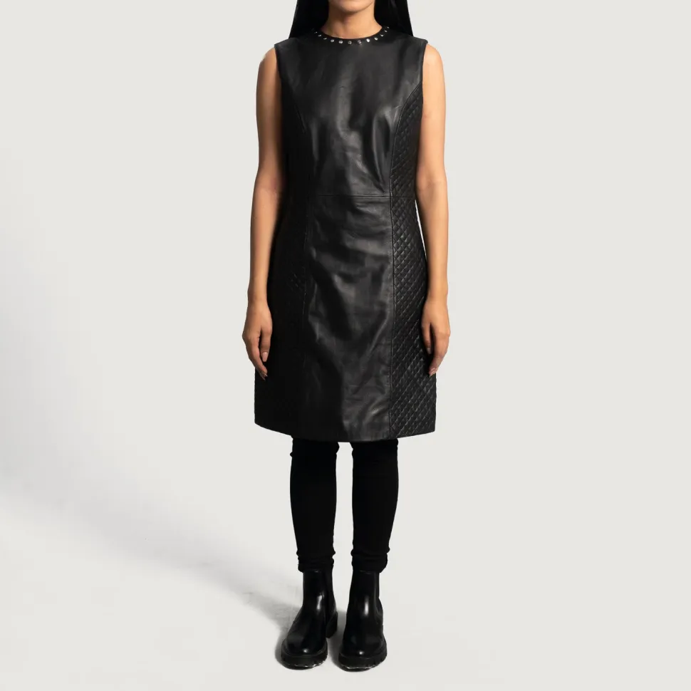 Luxe Black Leather Dress