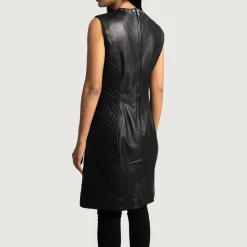 Luxe Black Leather Dress