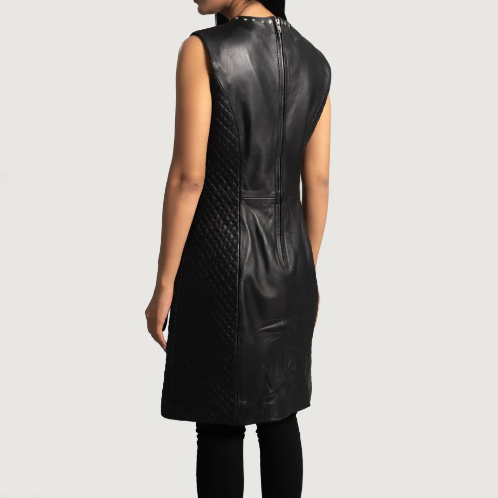 Luxe Black Leather Dress