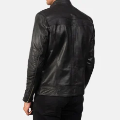 Mack Black Leather Biker Jacket