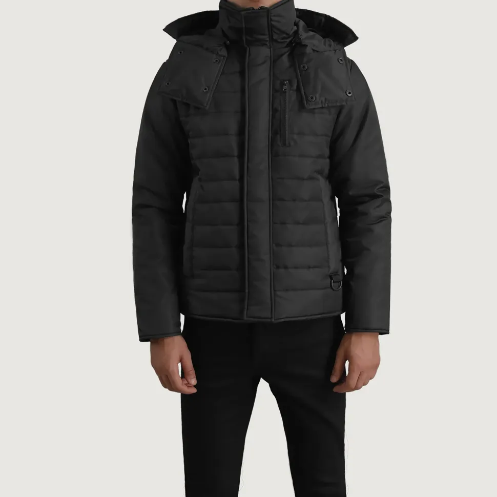 Malcolm Black Hooded Puffer Jacket