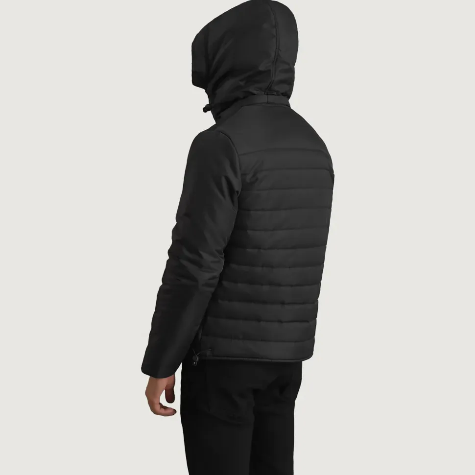 Malcolm Black Hooded Puffer Jacket