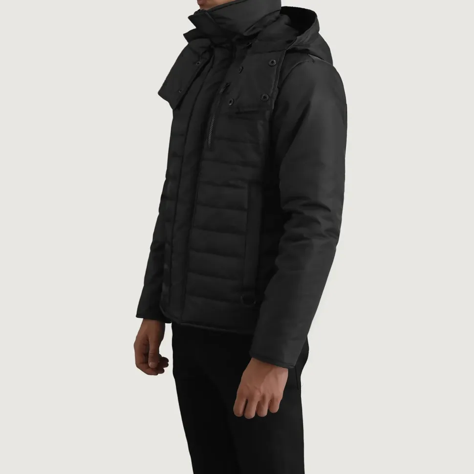 Malcolm Black Hooded Puffer Jacket