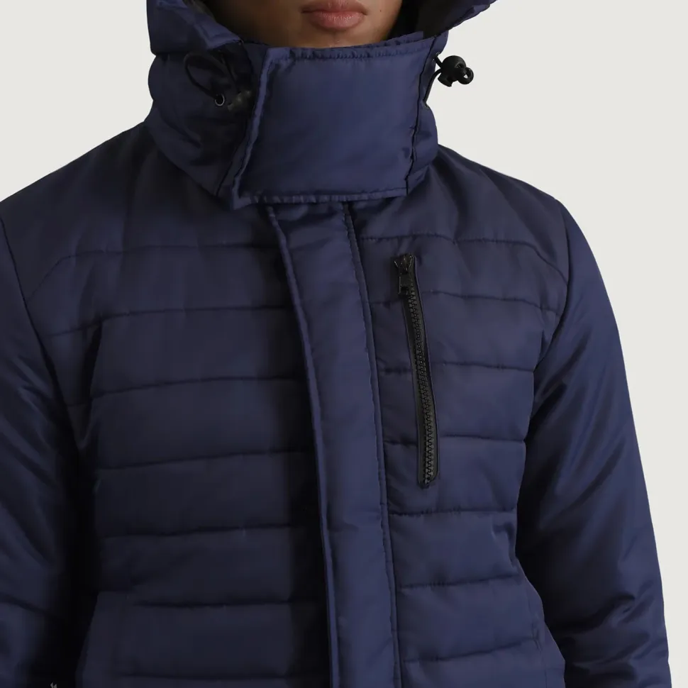 Malcolm Blue Hooded Puffer Jacket