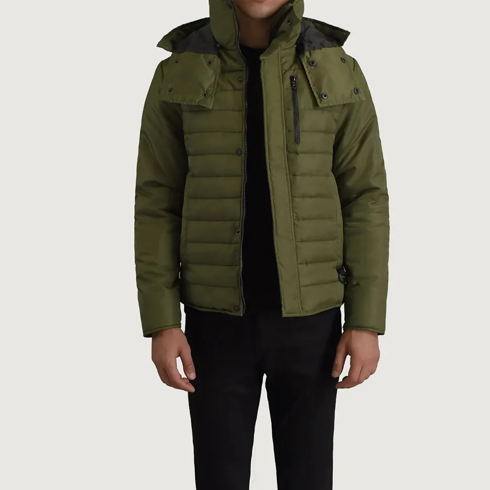 Malcolm Green Hooded Puffer Jacket