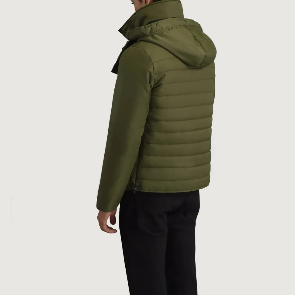 Malcolm Green Hooded Puffer Jacket