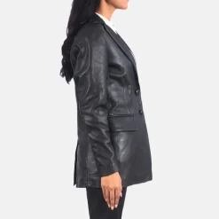 Marilyn Black Leather Blazer