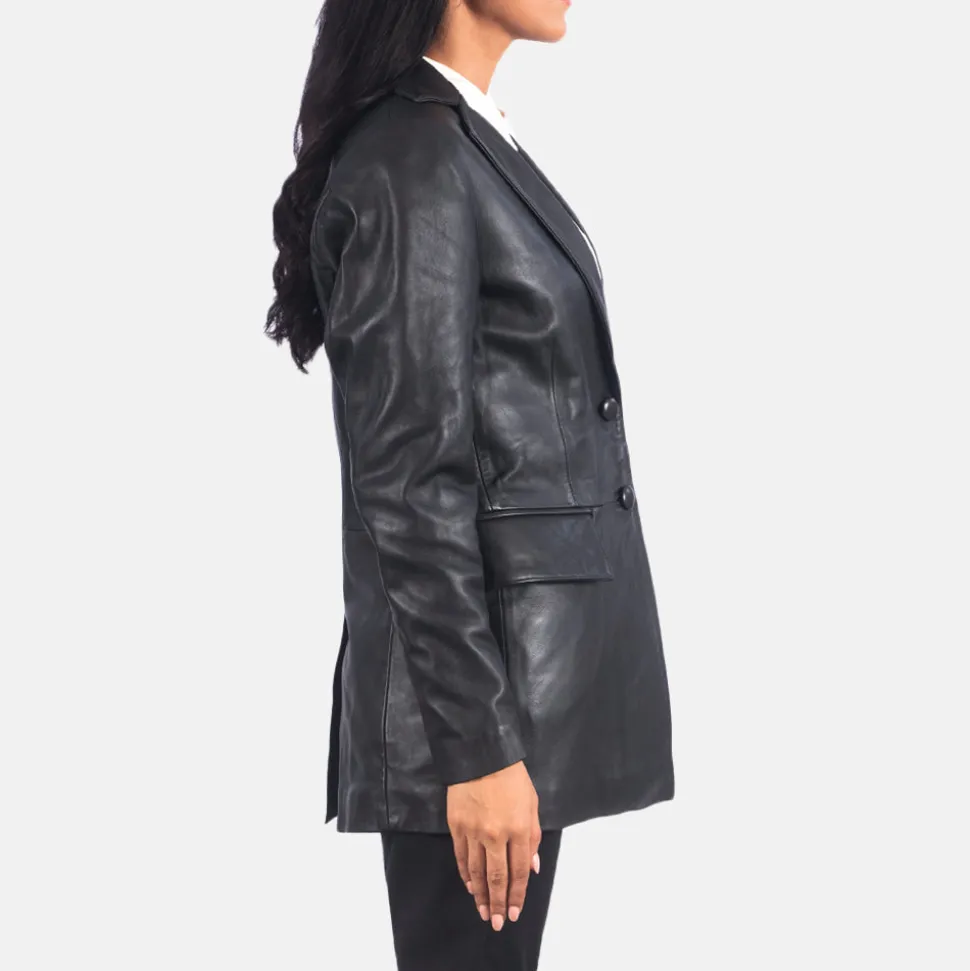 Marilyn Black Leather Blazer