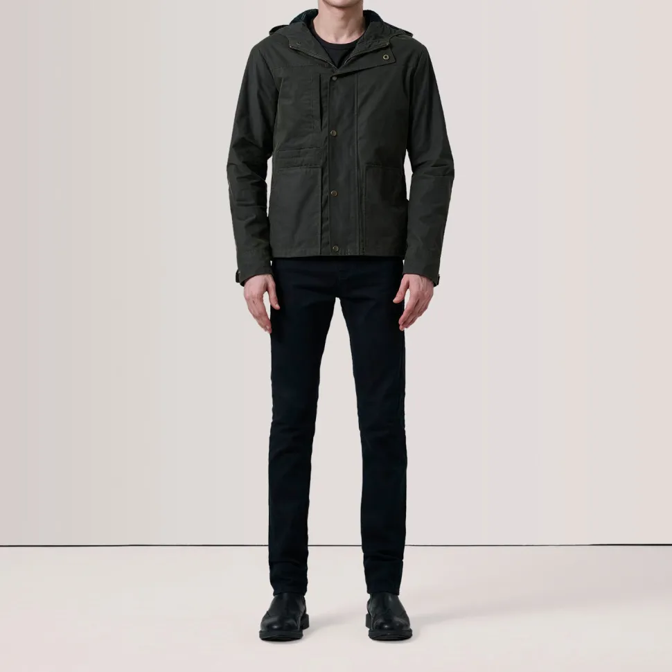 Marlo Olive Canvas Hooded Work Jacket