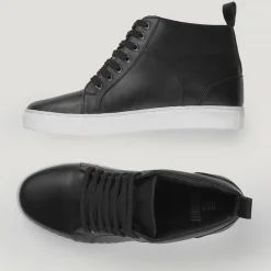 Marty High Top Black Leather Sneakers