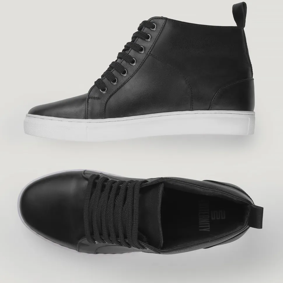 Marty High Top Black Leather Sneakers