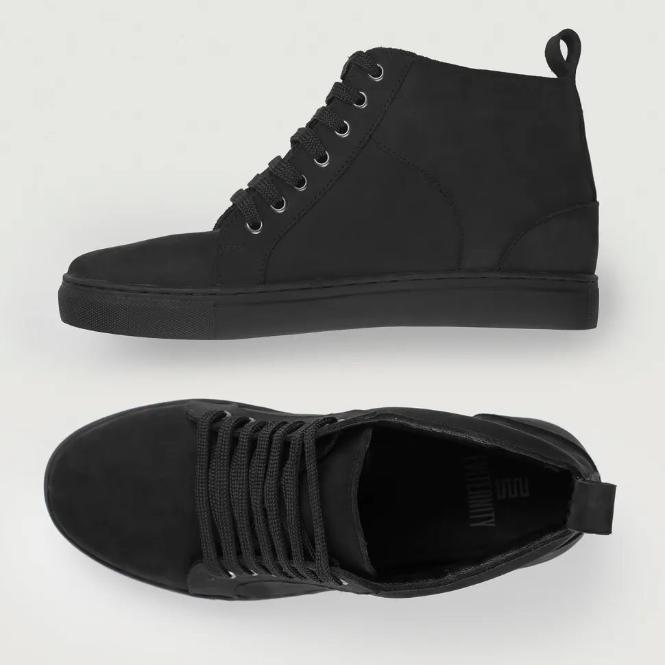 Marty High Top Black Nubuck Sneakers