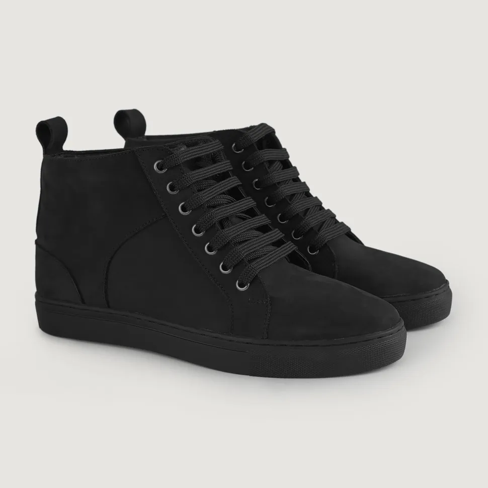 Marty High Top Black Nubuck Sneakers