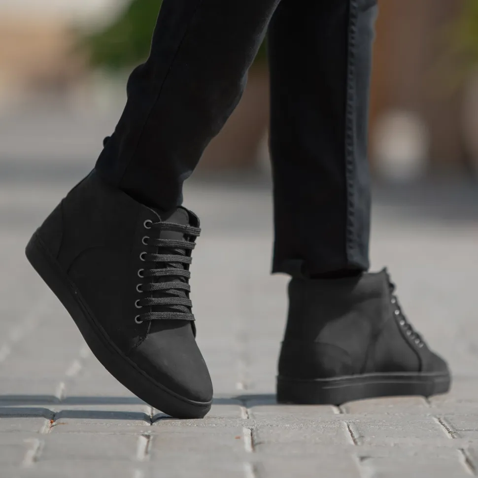 Marty High Top Black Nubuck Sneakers