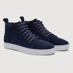Marty High Top Blue Suede Leather Sneakers