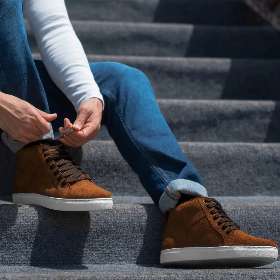Marty High Top Brown Suede Sneakers