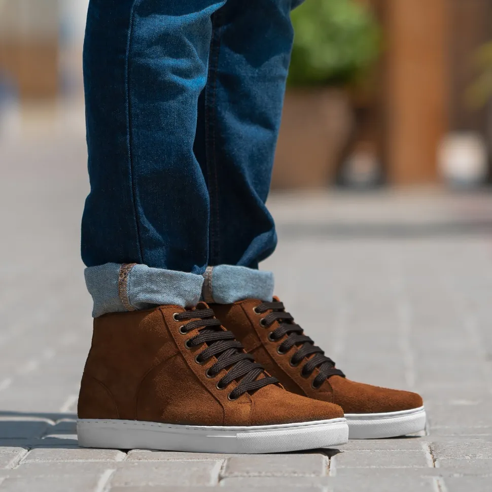 Marty High Top Brown Suede Sneakers