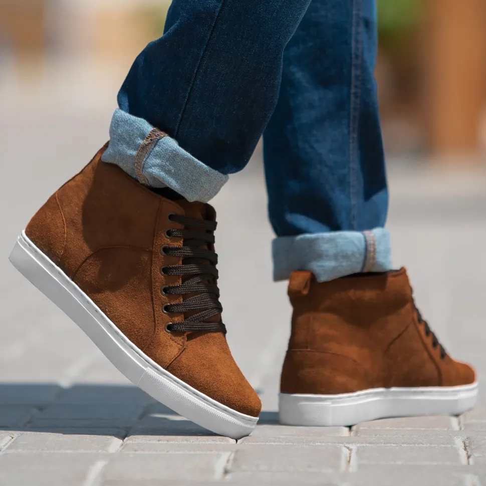 Marty High Top Brown Suede Sneakers