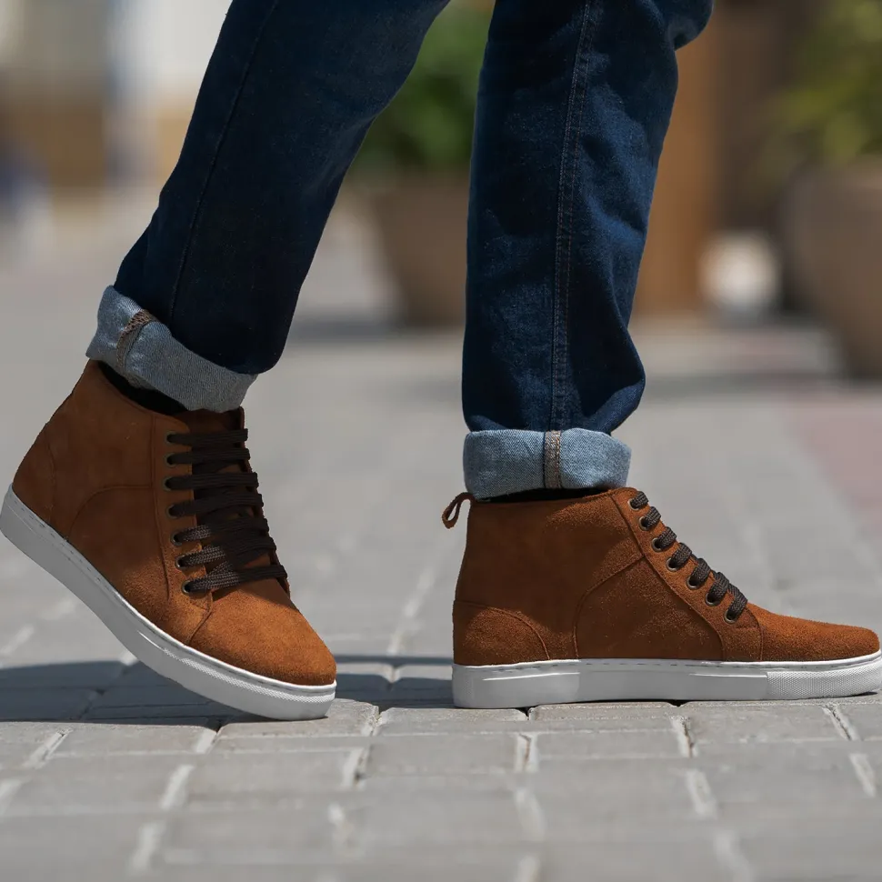 Marty High Top Brown Suede Sneakers