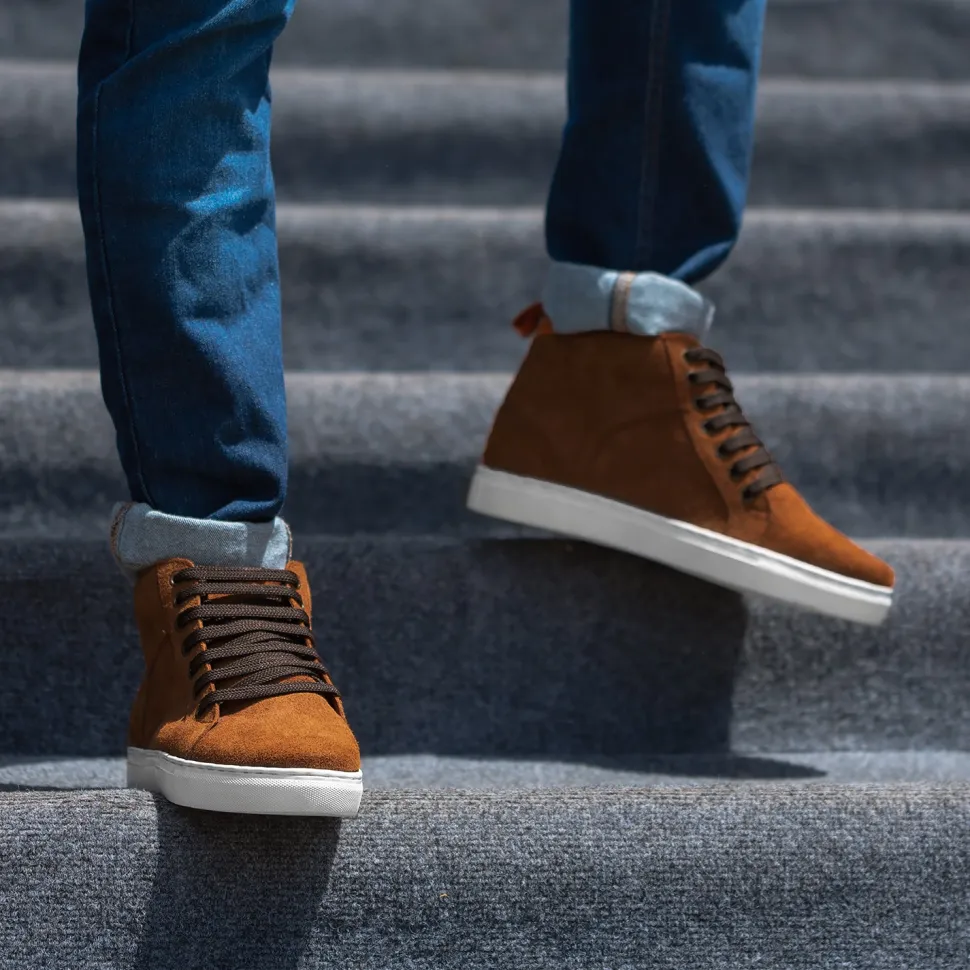 Marty High Top Brown Suede Sneakers
