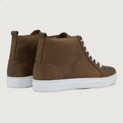 Marty High Top Burnt Copper Pullup Leather Sneakers