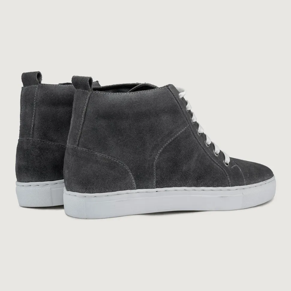 Marty High Top Grey Suede Leather Sneakers