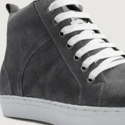 Marty High Top Grey Suede Leather Sneakers
