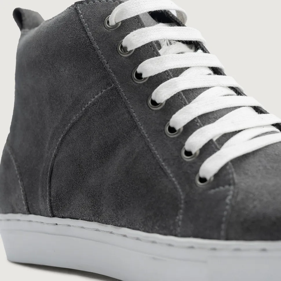Marty High Top Grey Suede Leather Sneakers